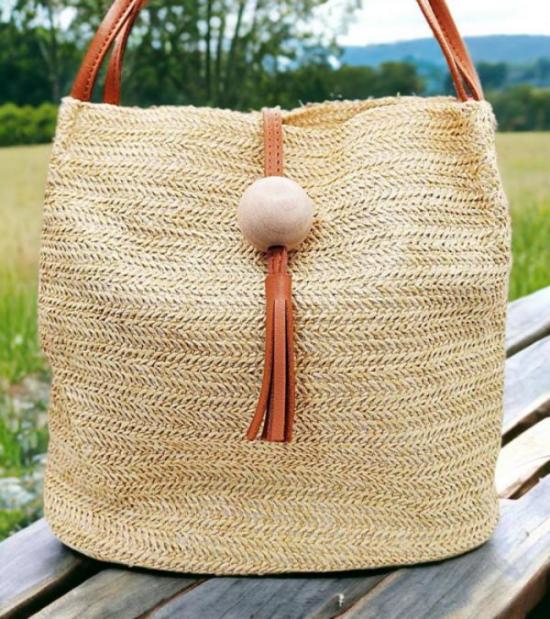 Bohemian Rattan Handbag Crossbody with Tassel