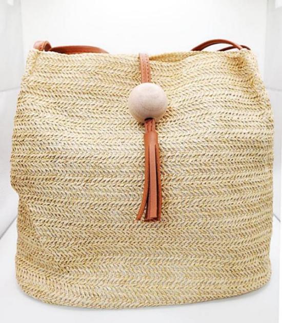 Bohemian Rattan Handbag Crossbody with Tassel