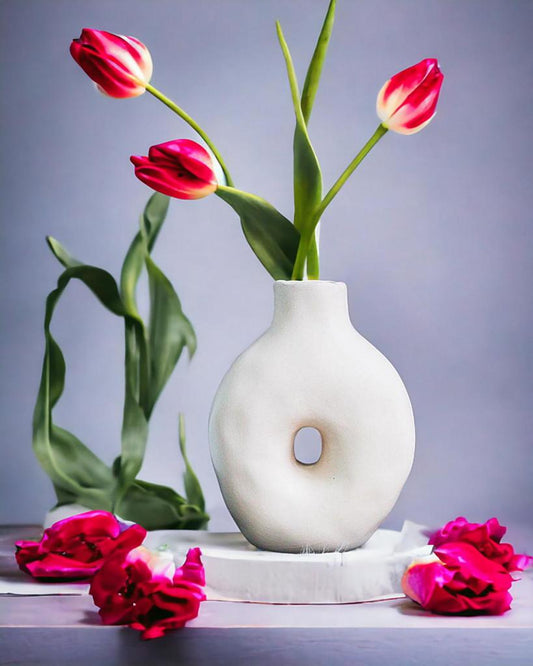 Ceramic Round Matte Flower Vase