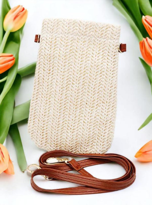 Woven Straw Crossbody Bag For Women