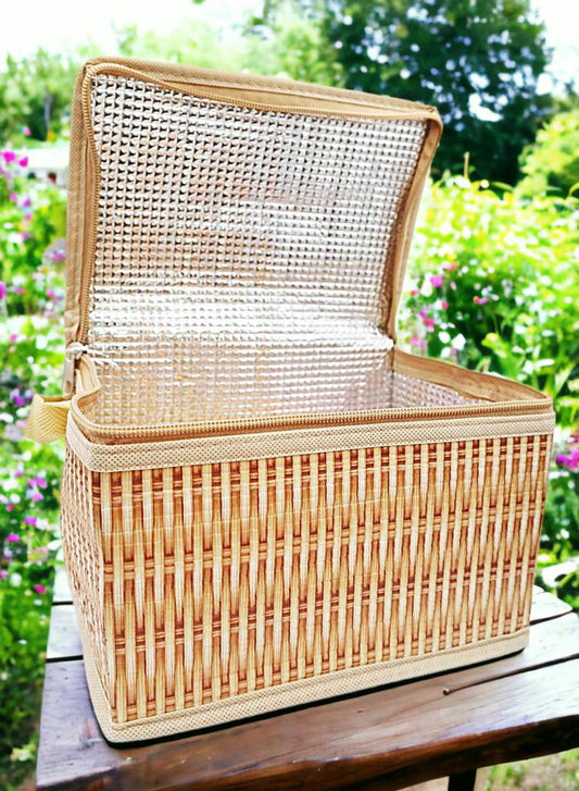 Rattan Picnic Bag Waterproof Basket