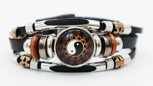 Beaded Snap Yin Yang Bracelets